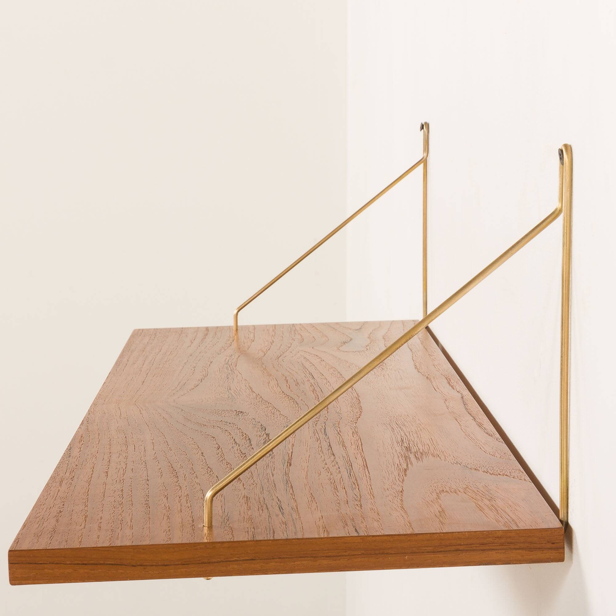 Danish mid-century floating shelves in teak, set of 3, 1960s