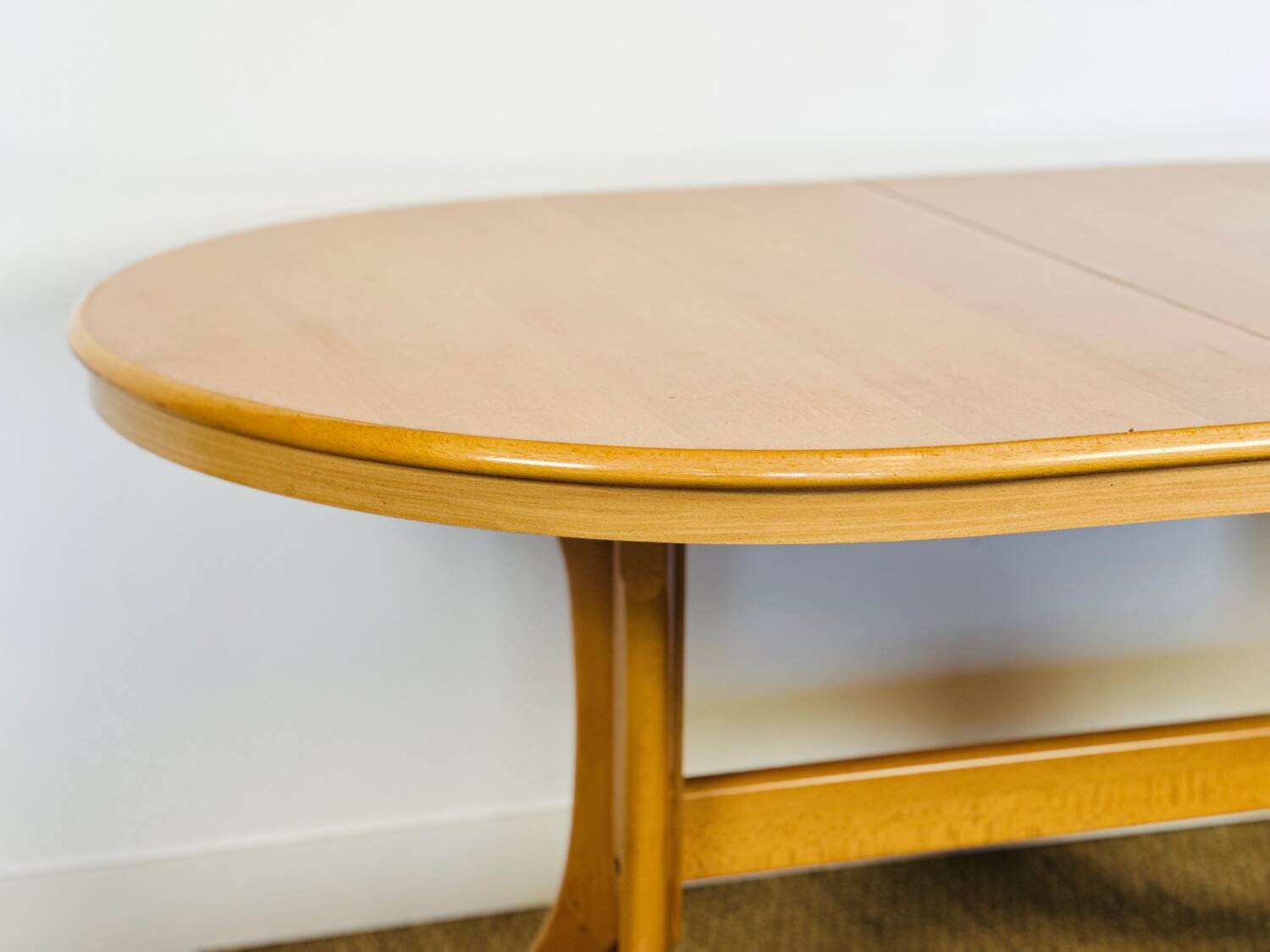 Vintage oval dining room table with extension