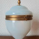Bonbonnière and vase in opaline Charles X gilded metal