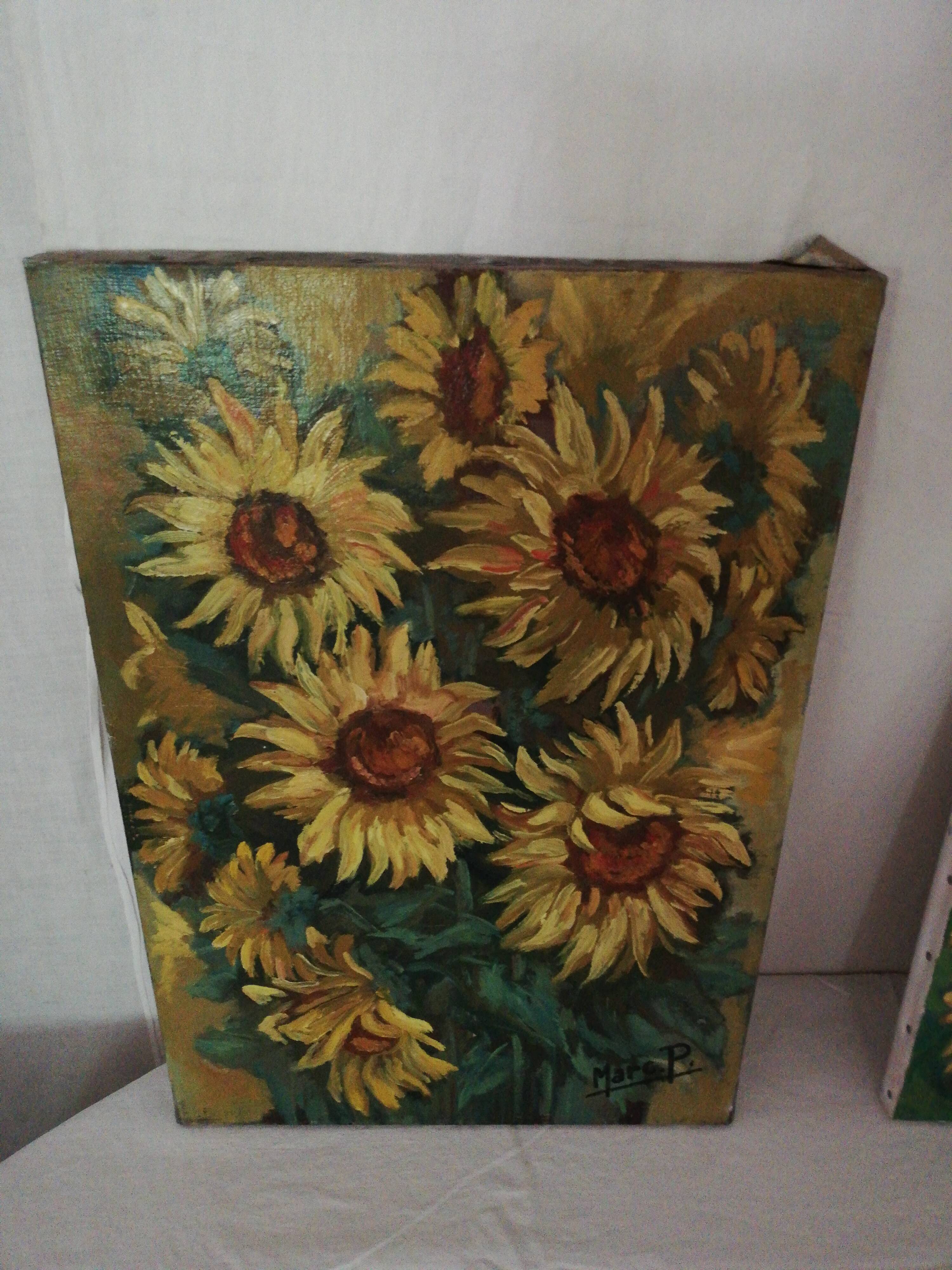 Oil on canvas sunflowers