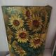 Oil on canvas sunflowers