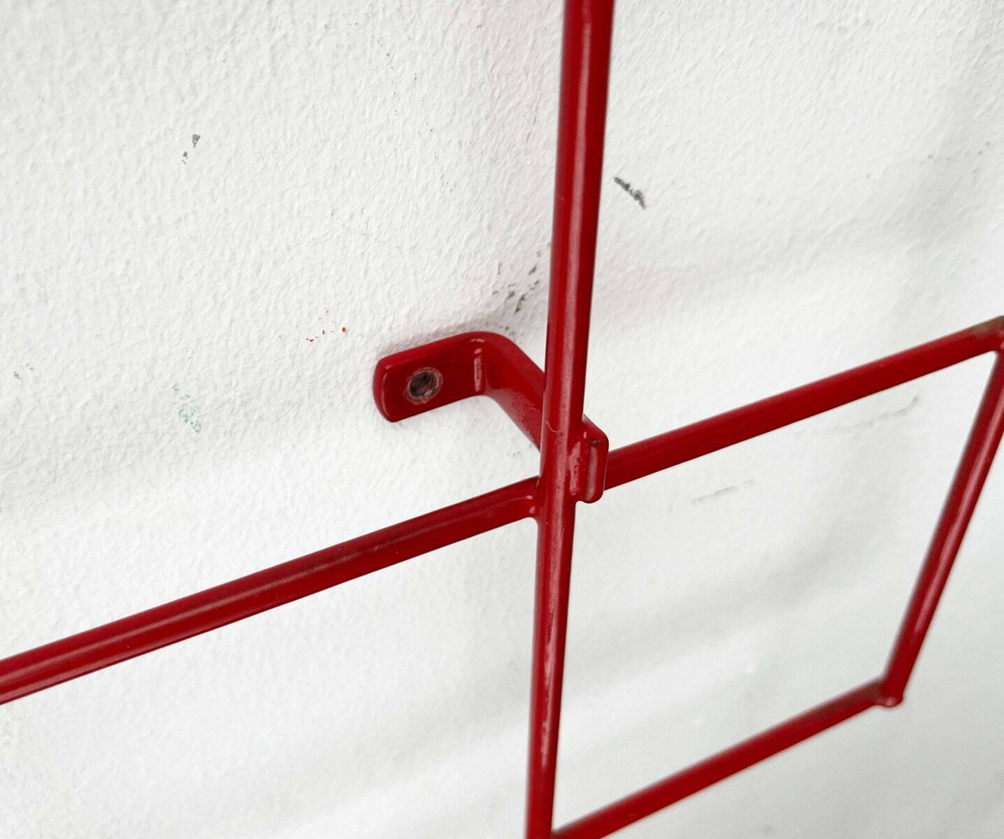 Red rope coat rack, modern German mid-century, 1960s.