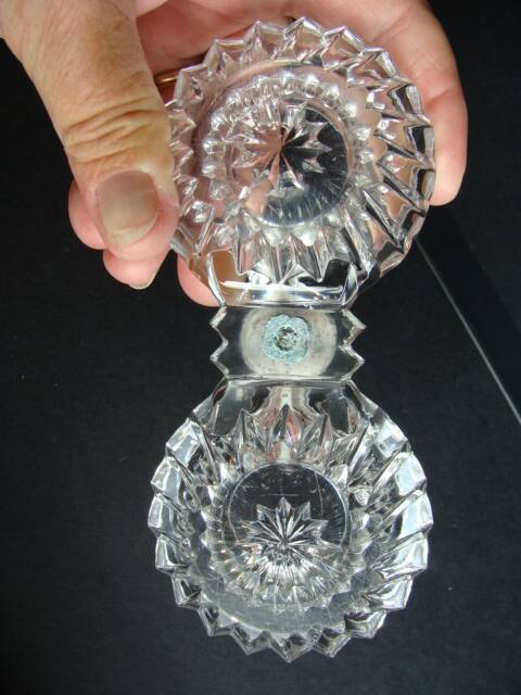 Double salt cellar in crystal and tin