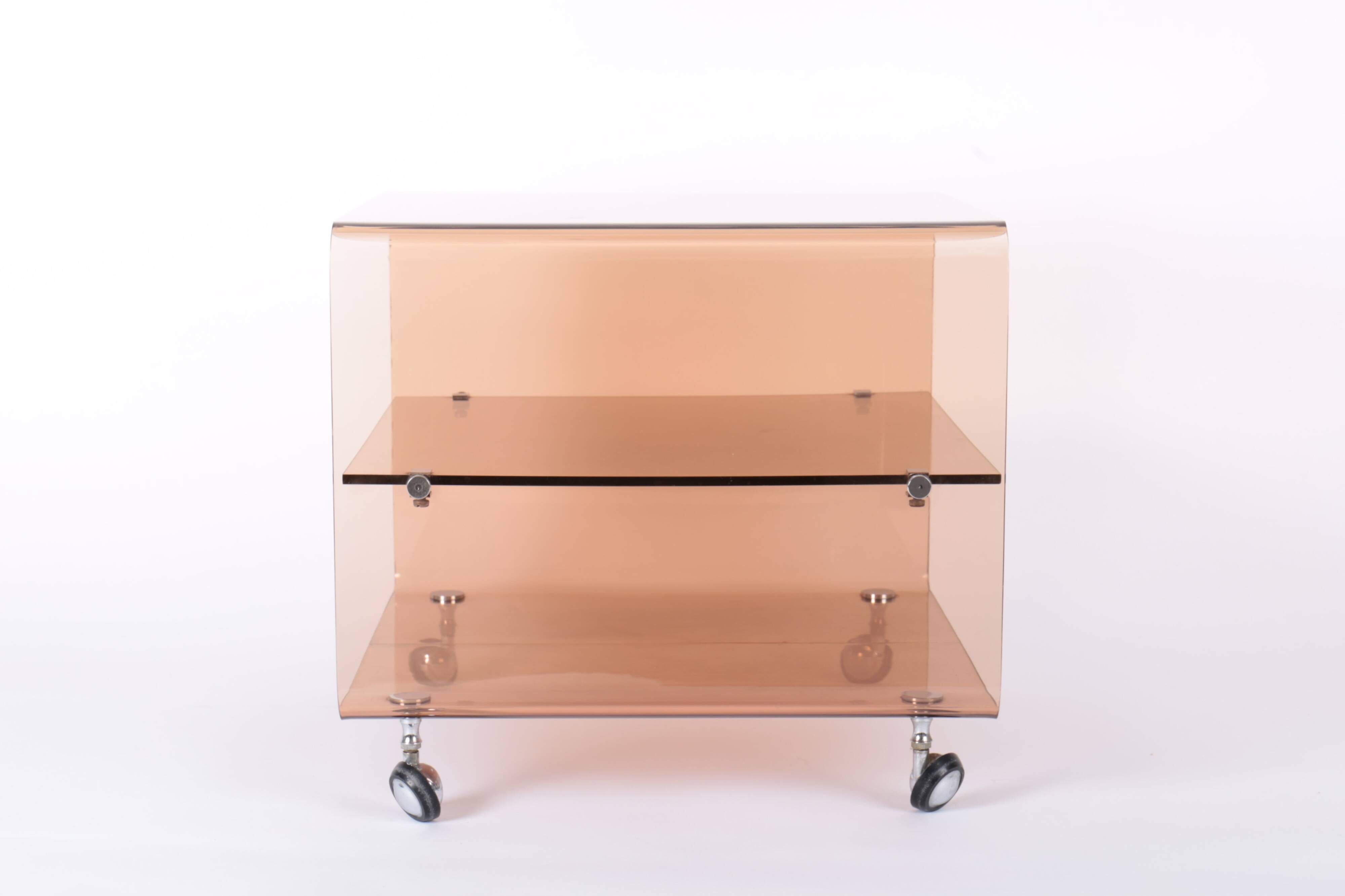 Plexiglas side table or bedside table by Michel Dumas