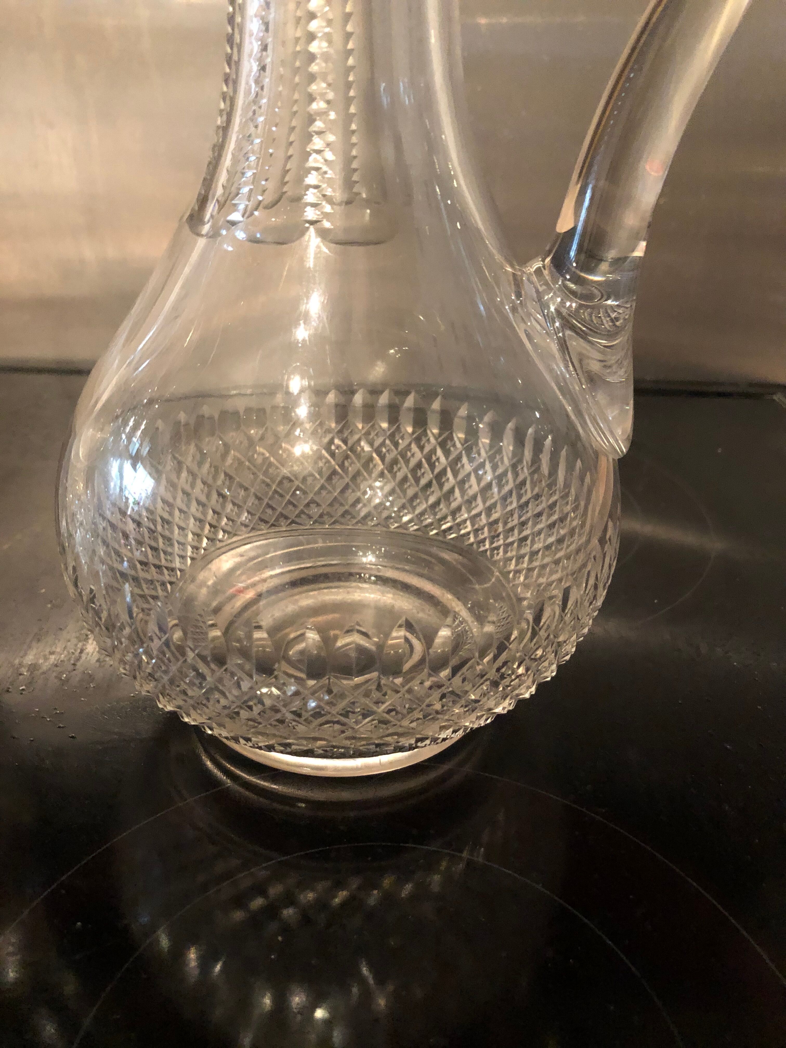 Pair of cut crystal pitchers