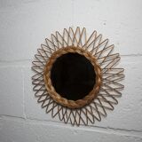 Sun rattan mirror 1960