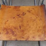 Set of 4 vintage leather and chrome metal chairs, 1970