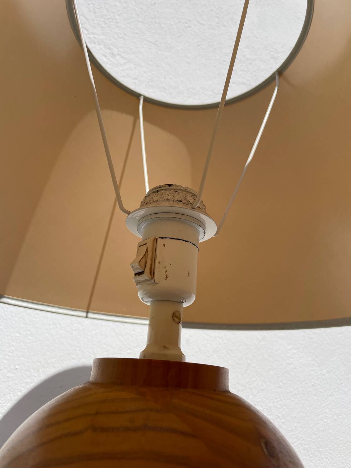 Large wooden lamp from IKEA, vintage design, 1980s