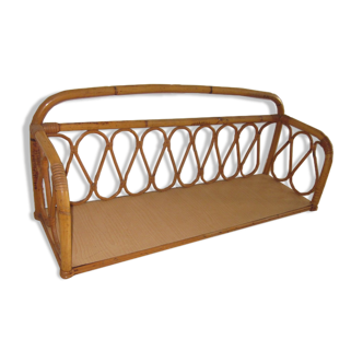 Shelf in rattan of the years 60