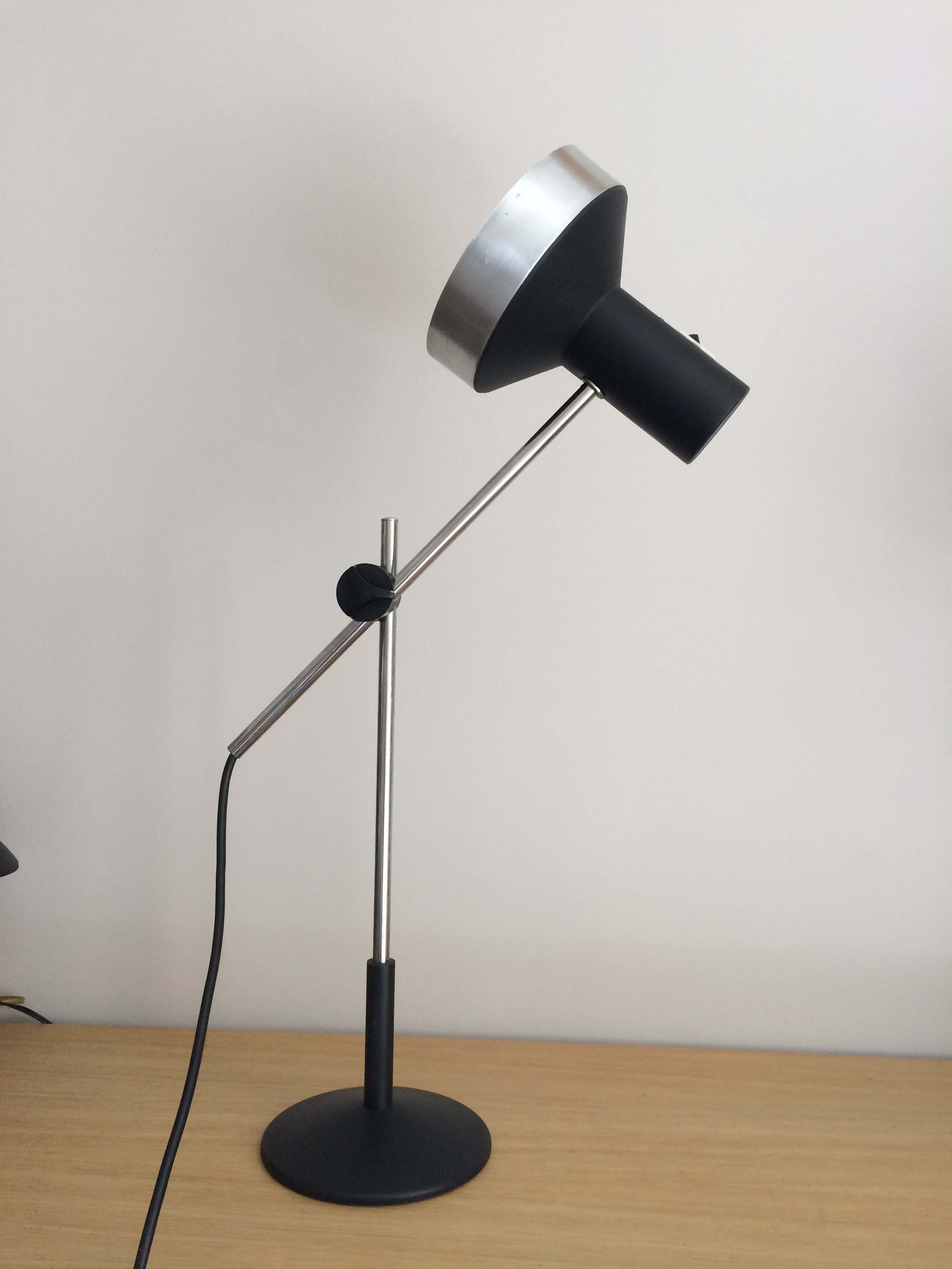 Jumo cast iron and Chrome 1960 desk lamp