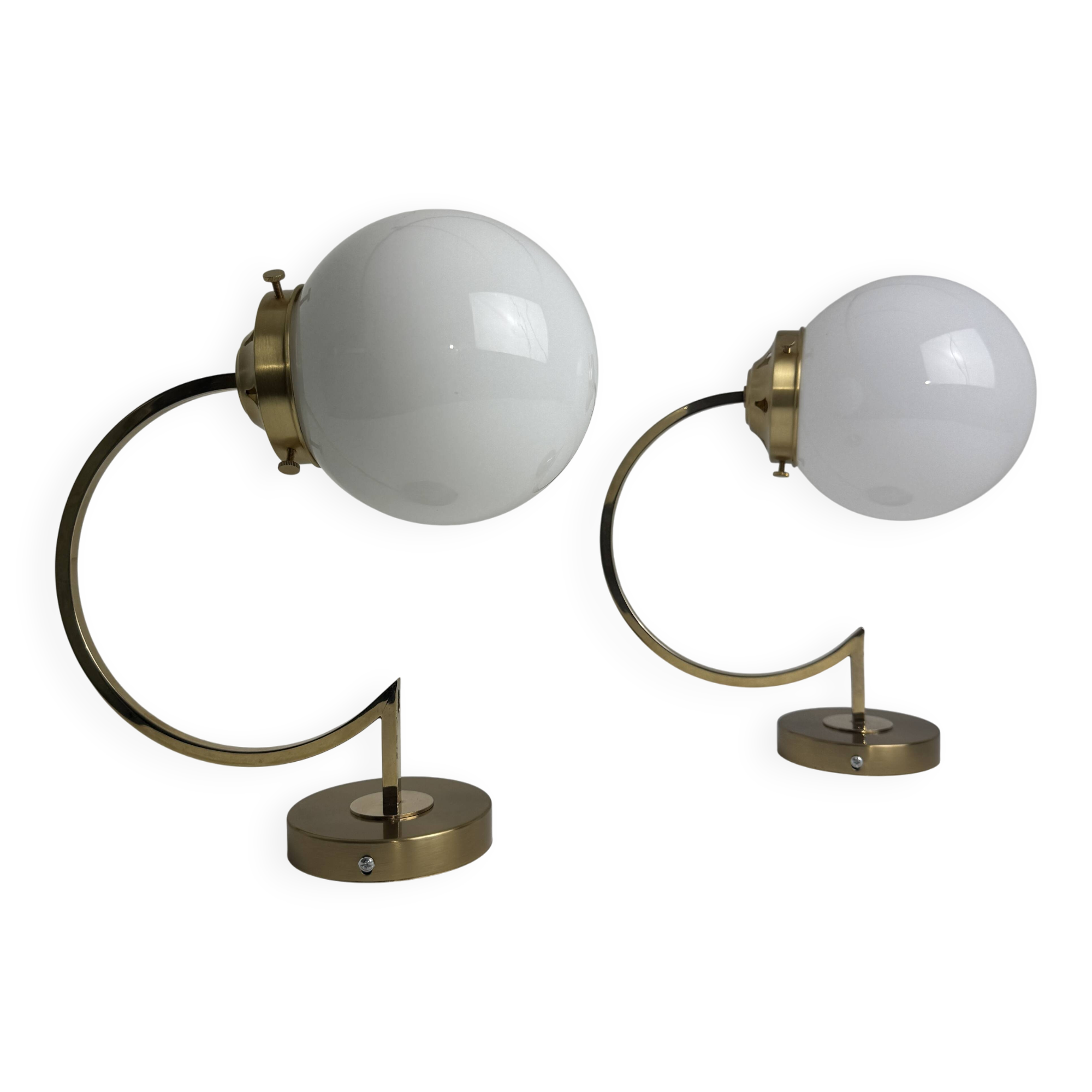 Pair of vintage opaline wall lights