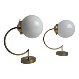 Pair of vintage opaline wall lights