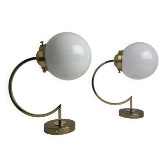 Pair of vintage opaline wall lights