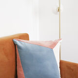 Camel and blue cushion