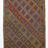 5x8 Yellow & Red Handmade Kilim Rug, 150x247Cm