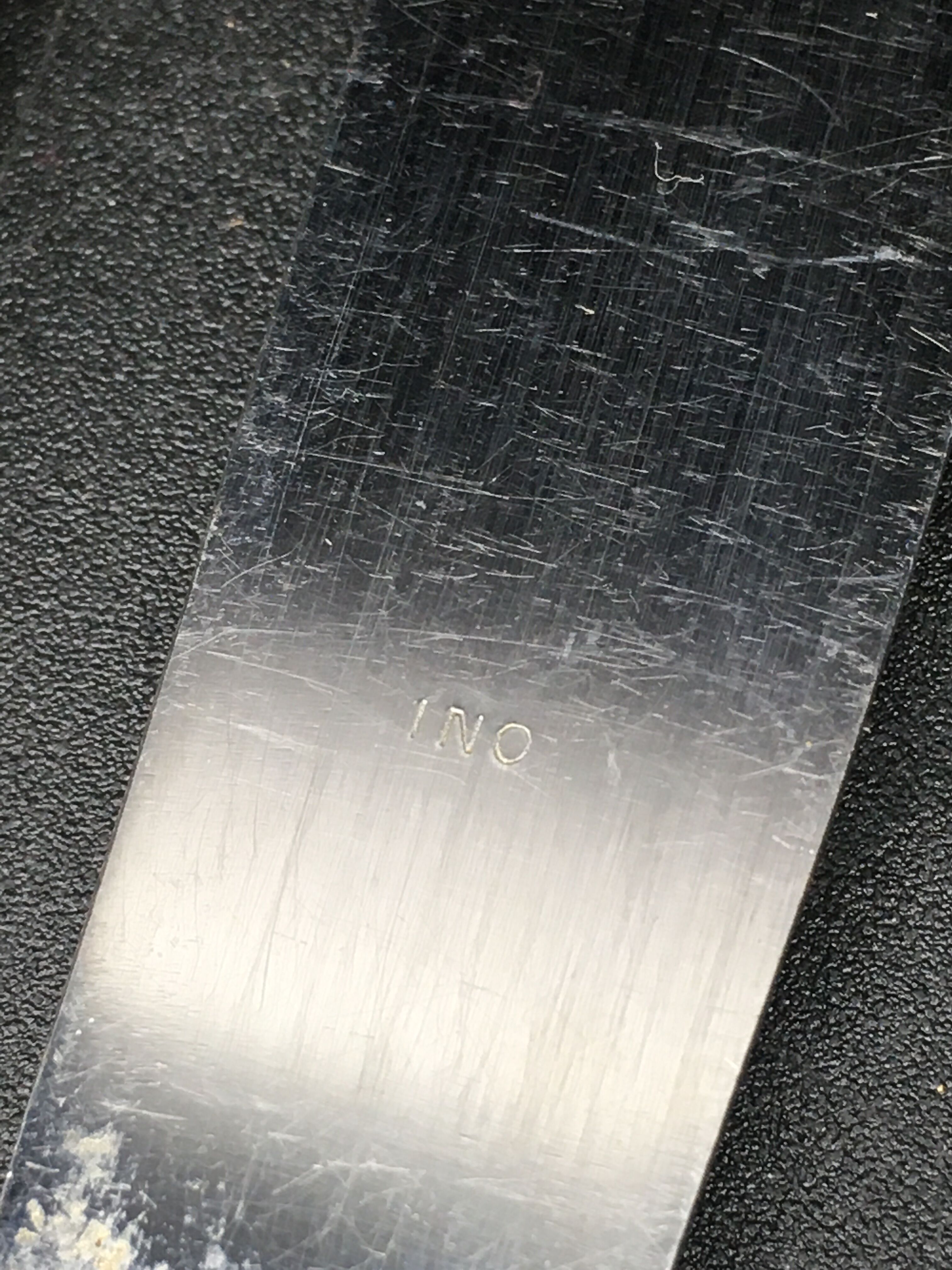 6 table knives in silver metal model coquille