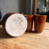 Set of 2 glasses in Digoin stoneware + carafe