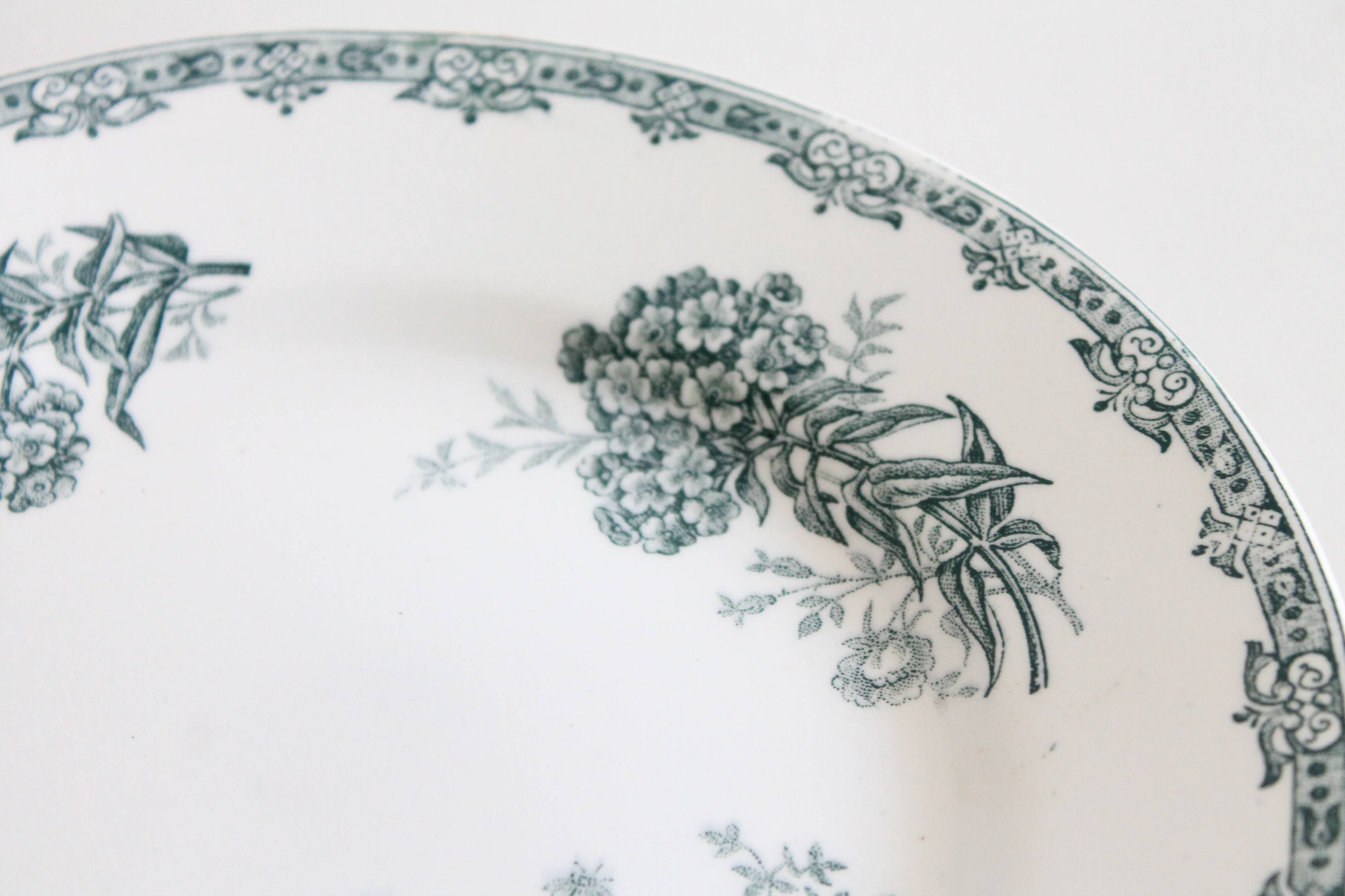 Antique flower plates DAISY St Amand x 2