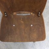 Atypical 1960s curved wood children's chair