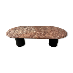 Table basse marbre rose - pieds acier