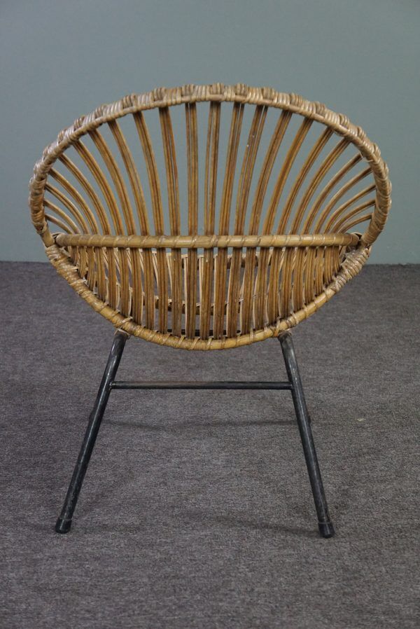 Fauteuil vintage en rotin, Dutch Design, 1960