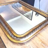 Antique large Louis Philippe mirror, decorated with gilt leaf - "Claude"