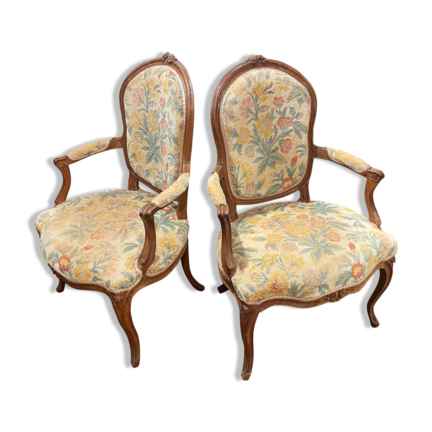 Paire de fauteuils d'époque Louis XV