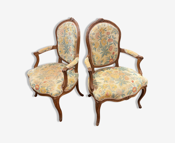 Paire de fauteuils d'époque Louis XV