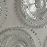 19-piece set of plates and dessert plates in bubbled glass