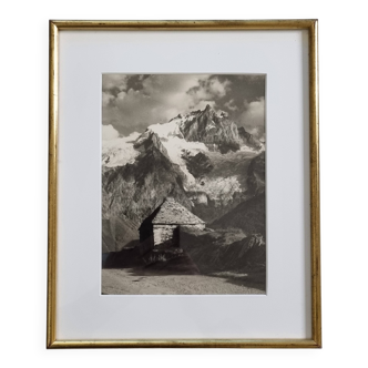 Original photo La Meije La Grave Henri Leloup 28x35 cm framed