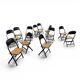 12 x Clarin Corporation folding chair / USA 1920s