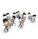 12 x Clarin Corporation folding chair / USA 1920s