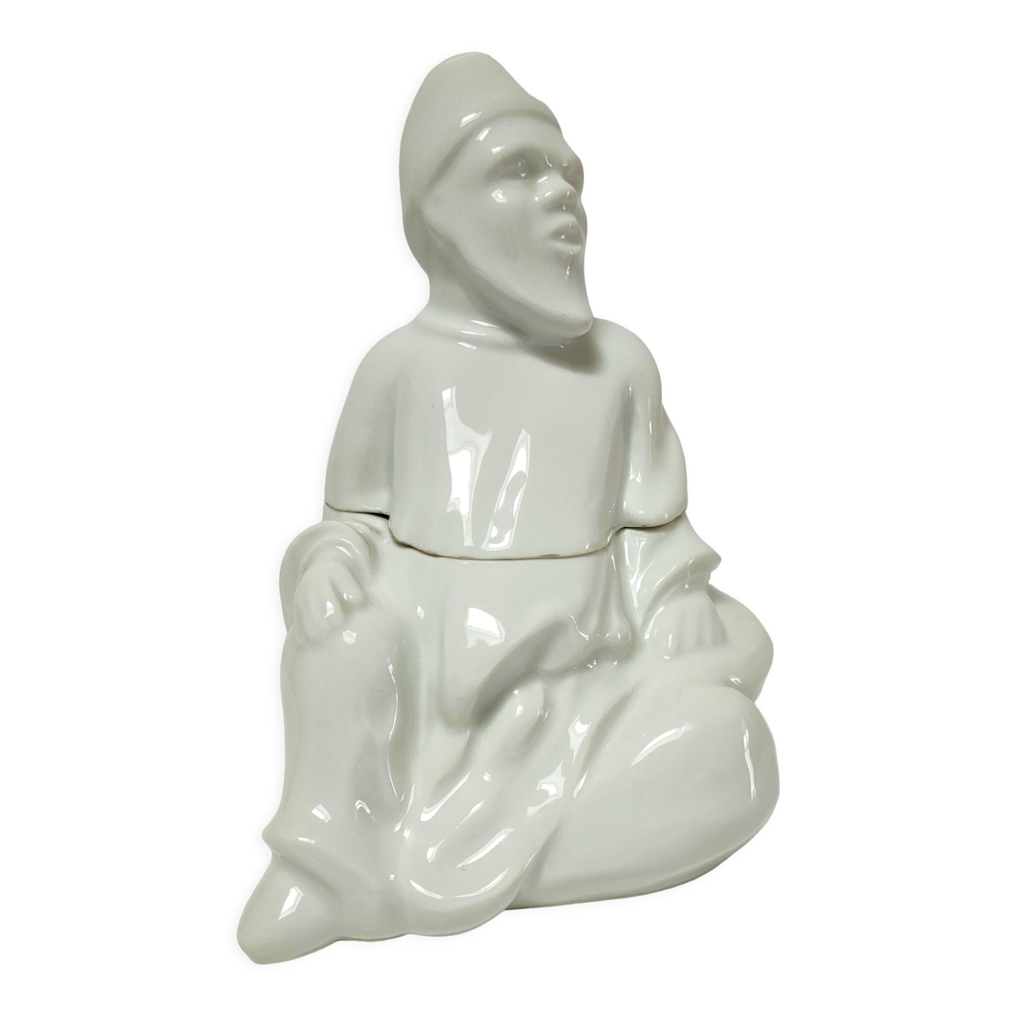 Anthropomorphic porcelain pot signed Baylac late nineteenth early twentieth