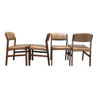 Suite de 4 chaises palissandre design scandinave.