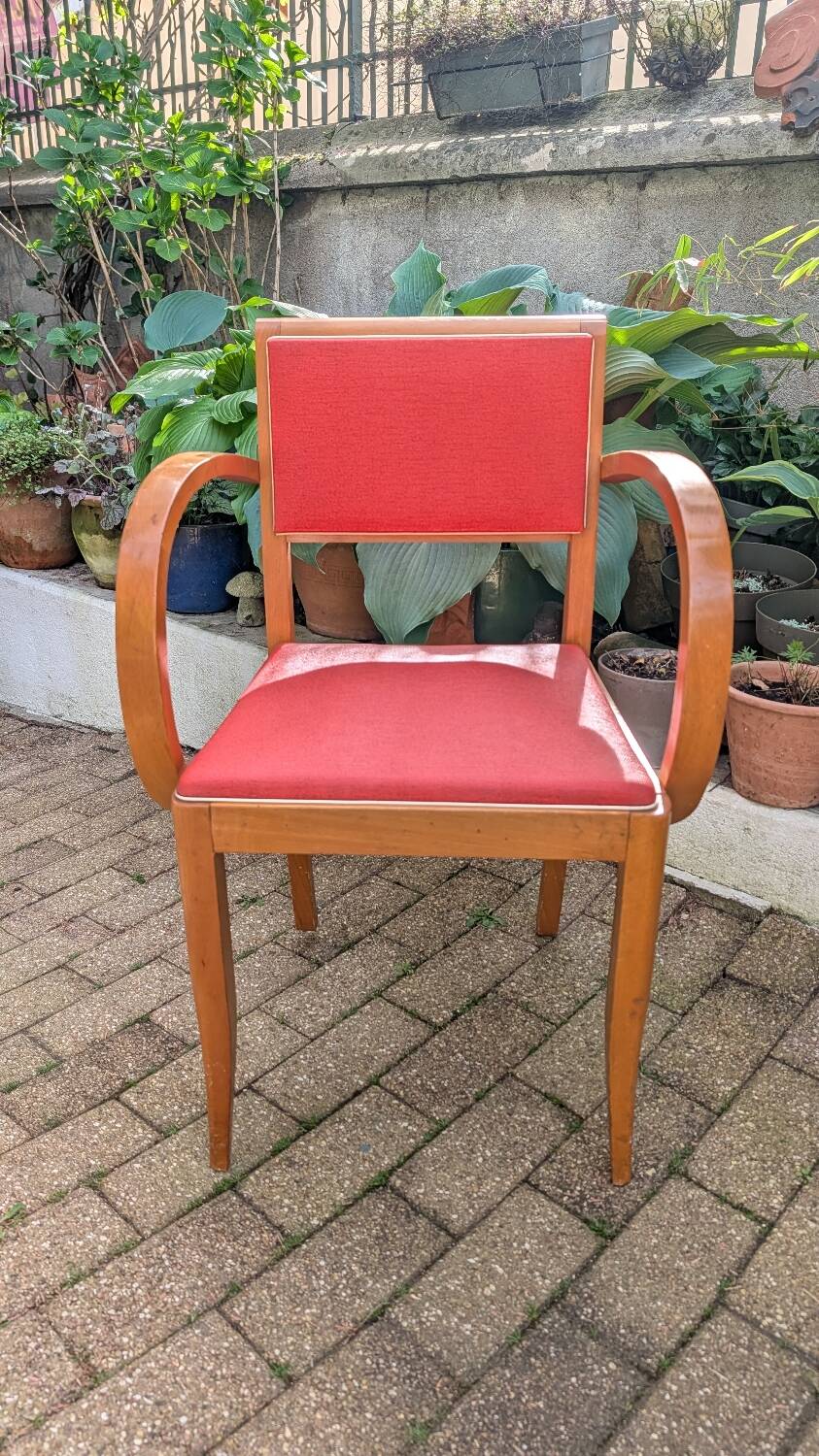 Fauteuil en hêtre courbé, années 40-50