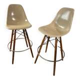 Pair of Eames fiber high stools for Modernica US
