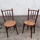 Paire de deux chaises cannée vintage