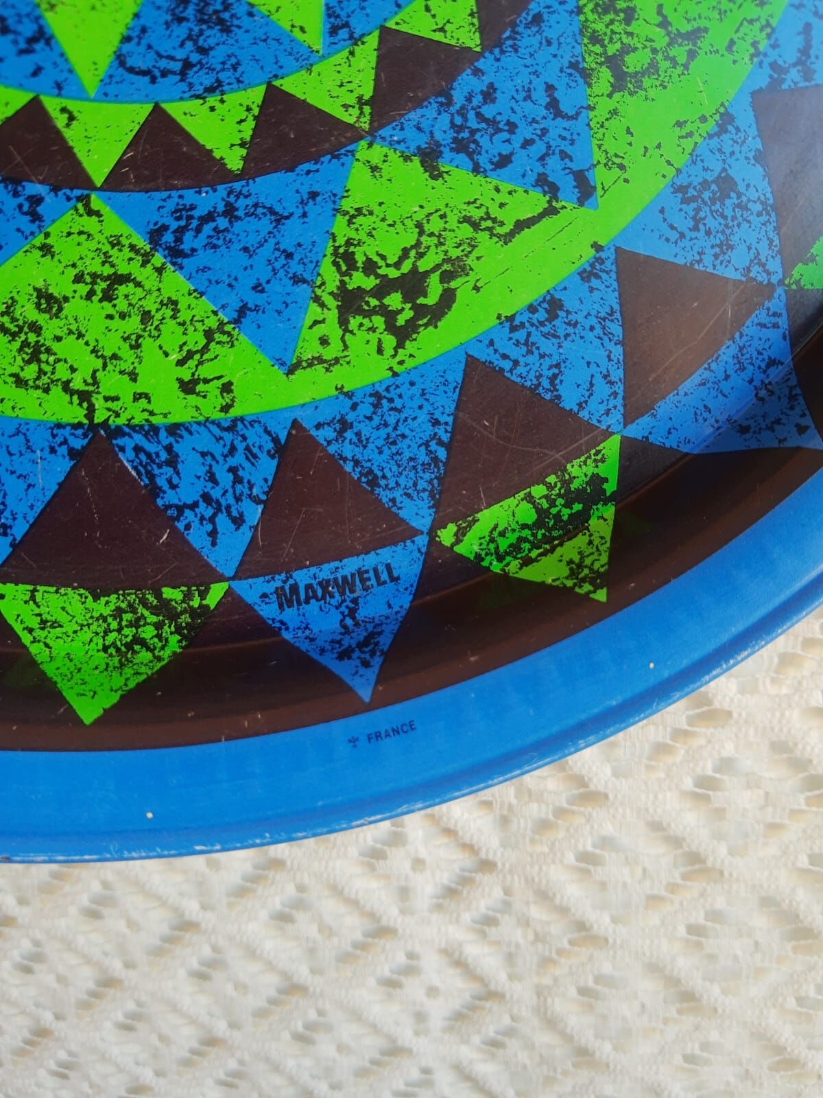 Vintage Maxwell France Round Metal Advertising Tray