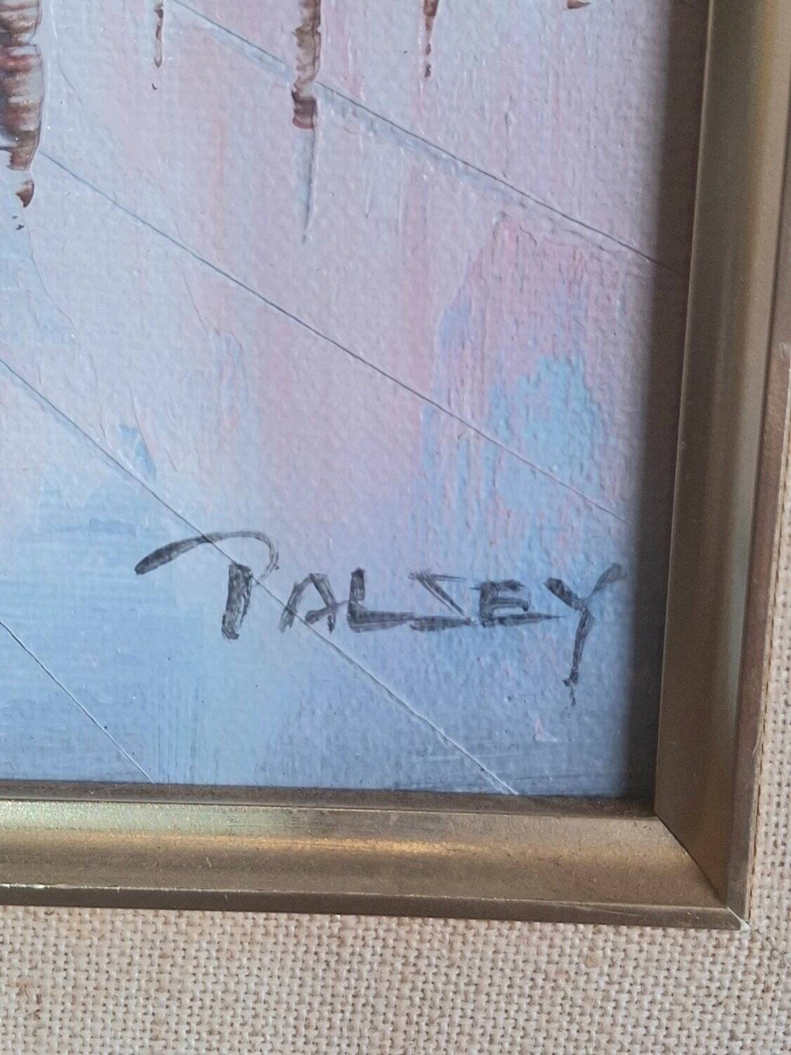 Tableau Parisian Scene HST Impressionist Signed Palsey ~1960