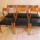 Series of 6 Scandinavian chairs in teak and skaÏ