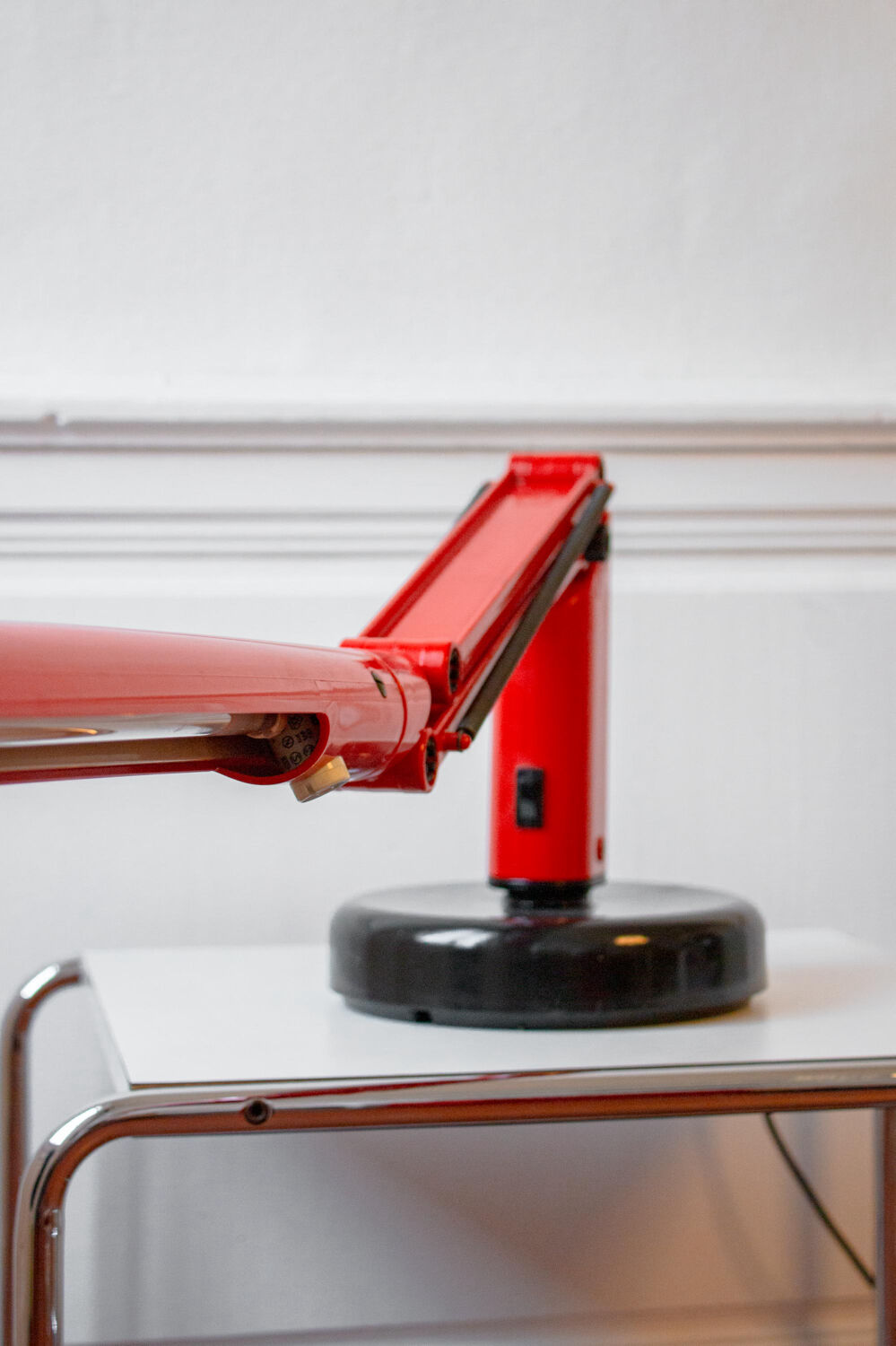 Vintage desk lamp Lucifer red by Tom Ahlström & Hans Ehrich p