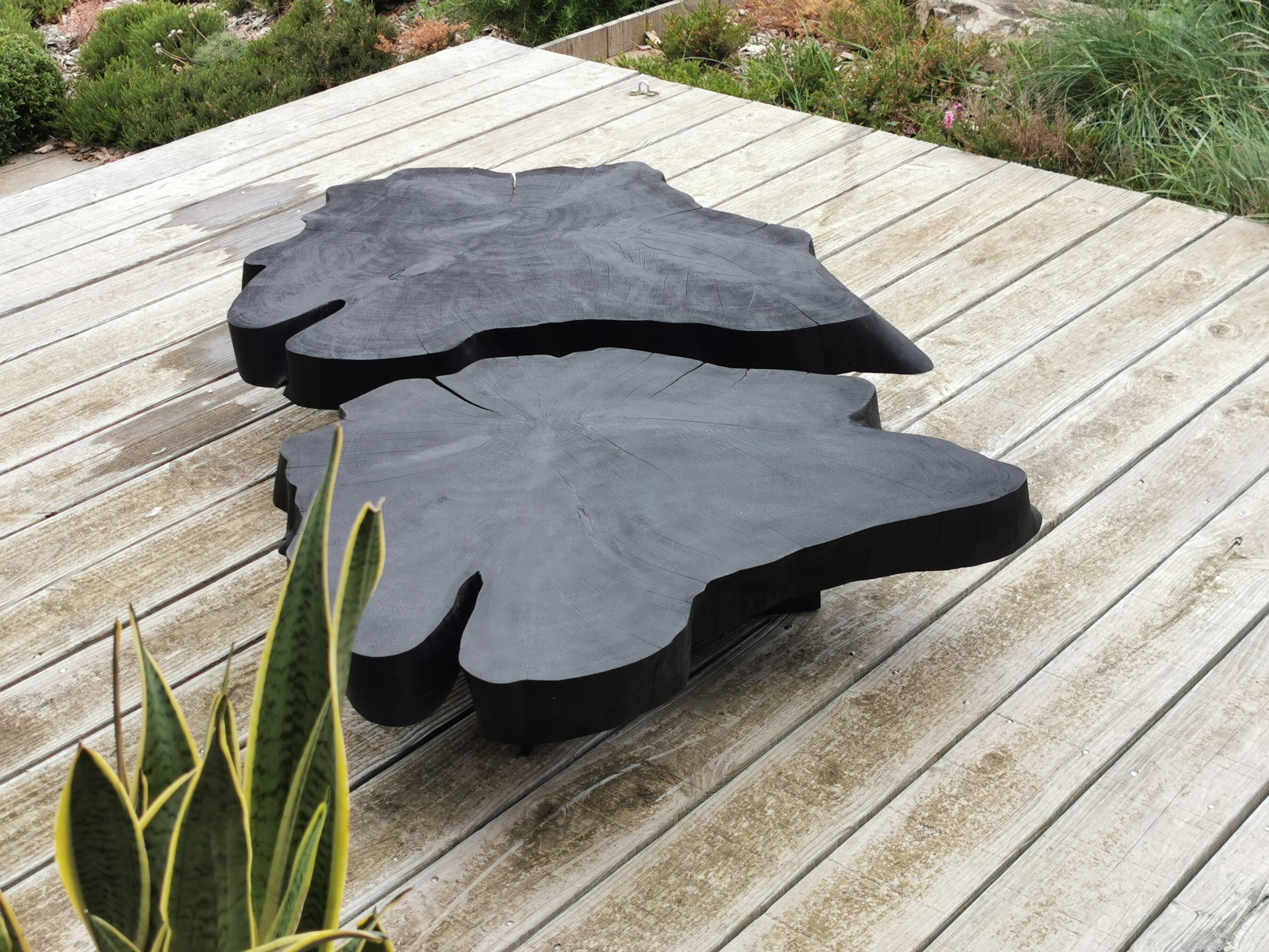 Burnt wood coffee table