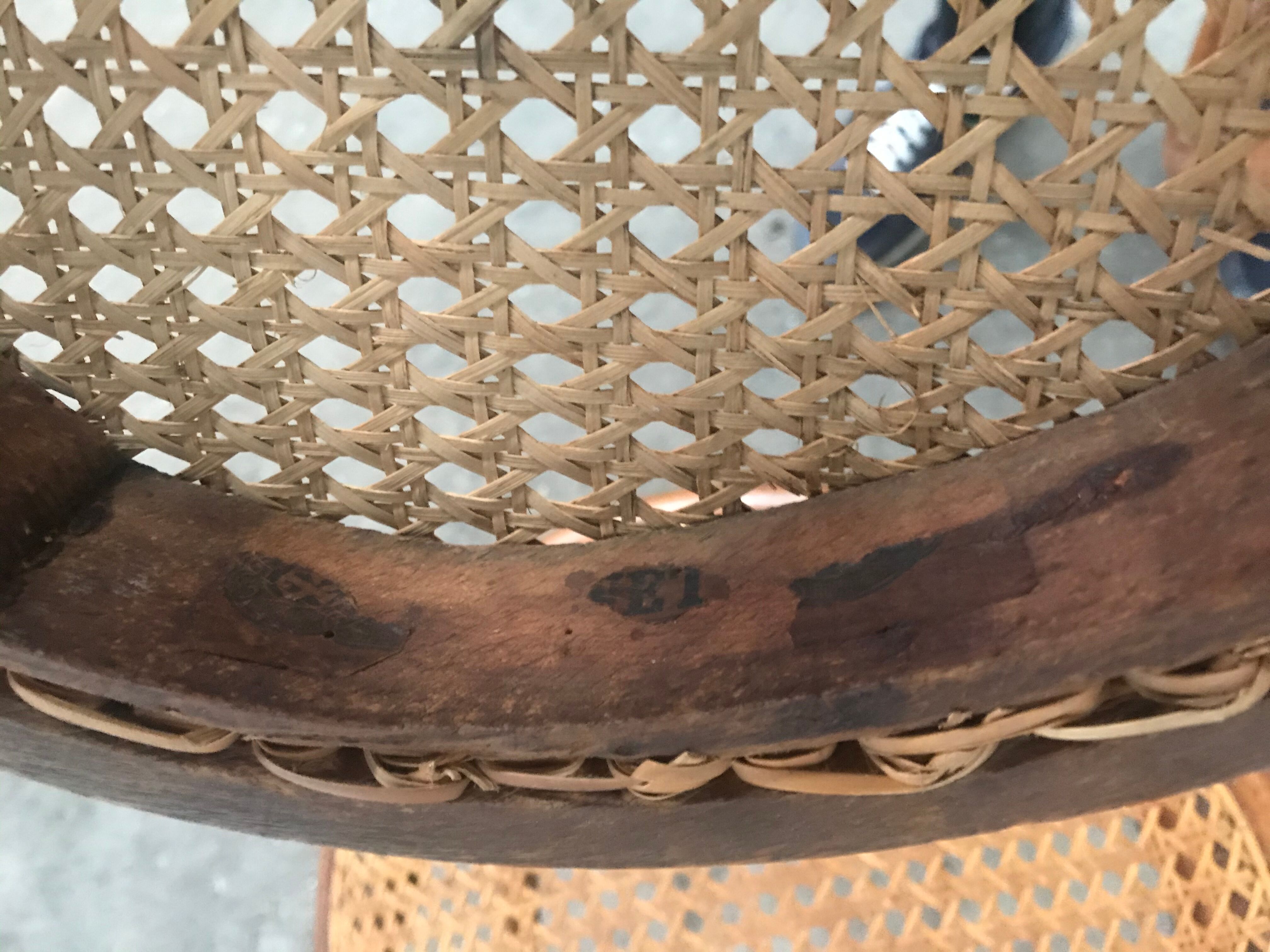 Pair of bistro chairs in canning Thonet