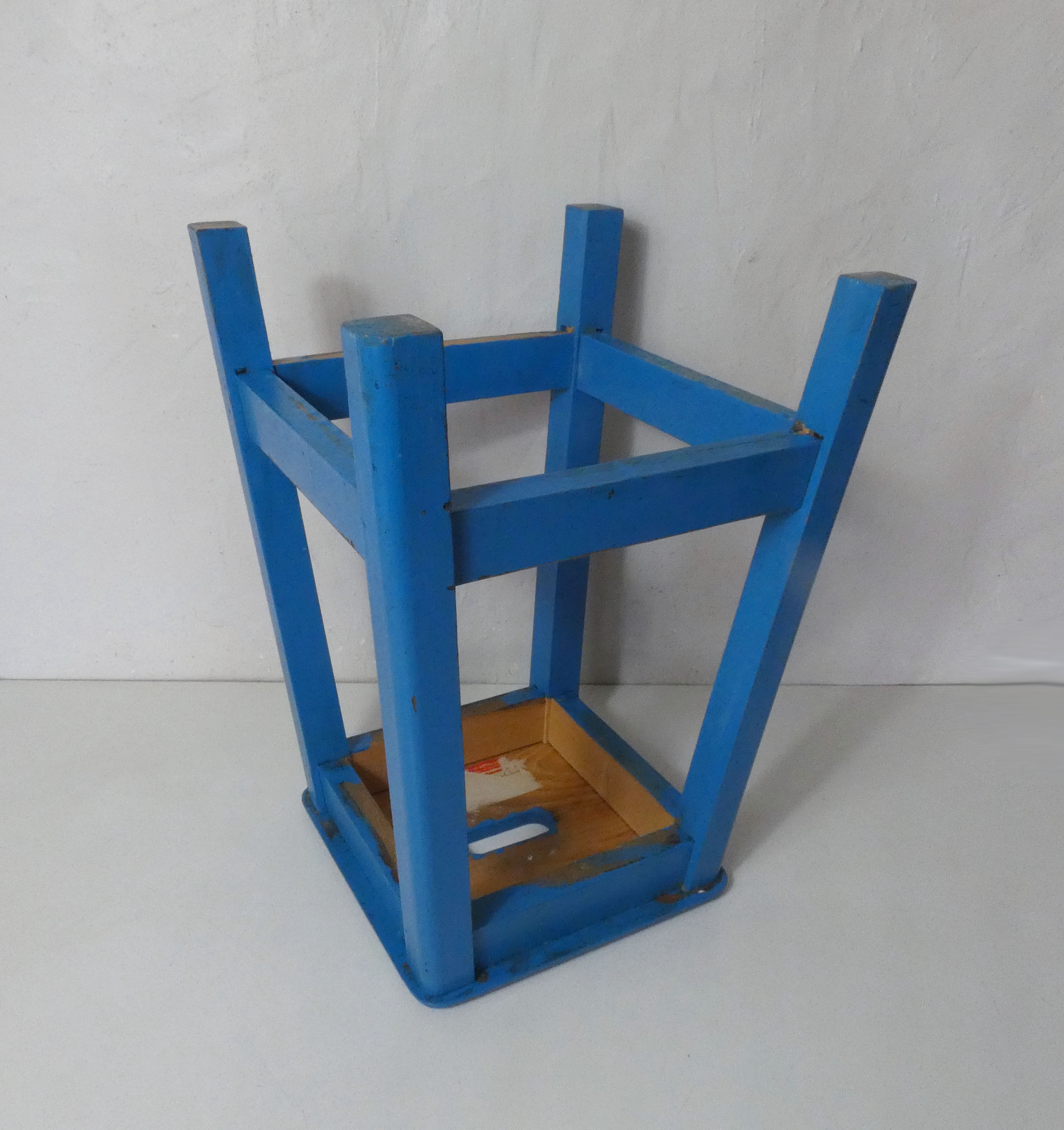 Painted wooden workshop stool