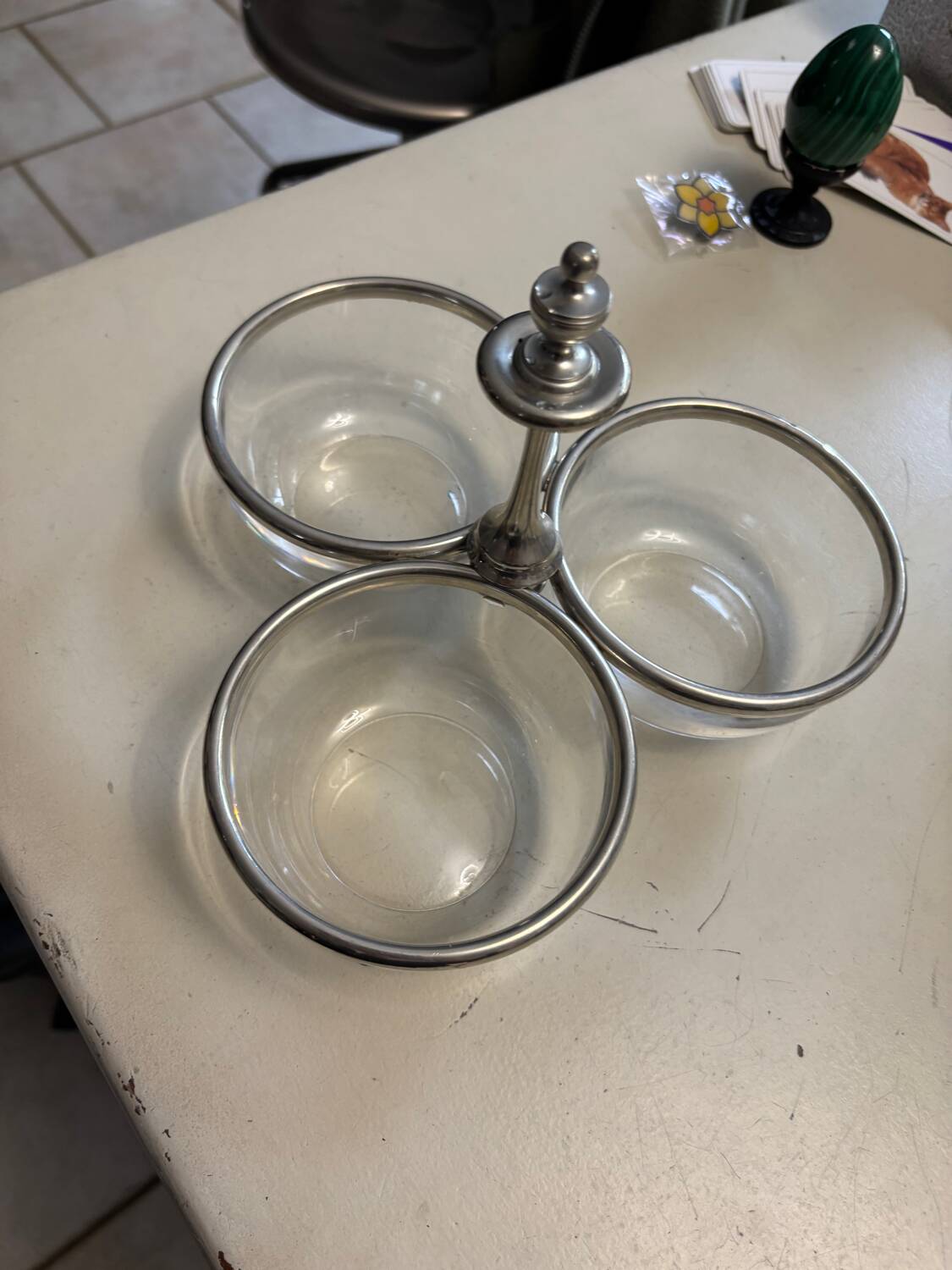 Royal signature pewter and crystal servant