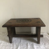 Old small hand-carved bench
