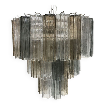 Clear , grey and fume’ “tronchi” murano glass chandelier d60-3l