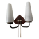 Art deco opaline, wood and brass 2 armed wall light