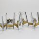 Gaetano Sciolari Paire Grande Appliques Murales / Appliques, Chrome, Laiton, Verre, Années 1970
