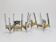 Gaetano Sciolari Large Wall Sconces / Sconces, Chrome, Brass, Glass, 1970s